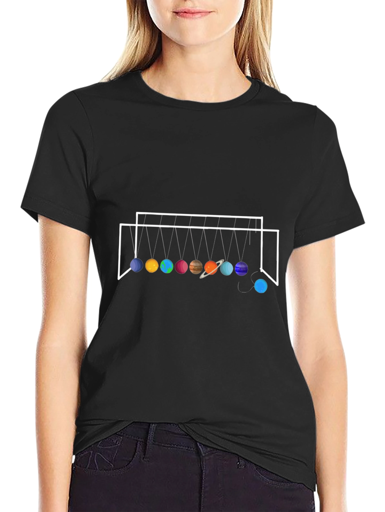 Planetary Newtons Cradle Black T-Shirt
