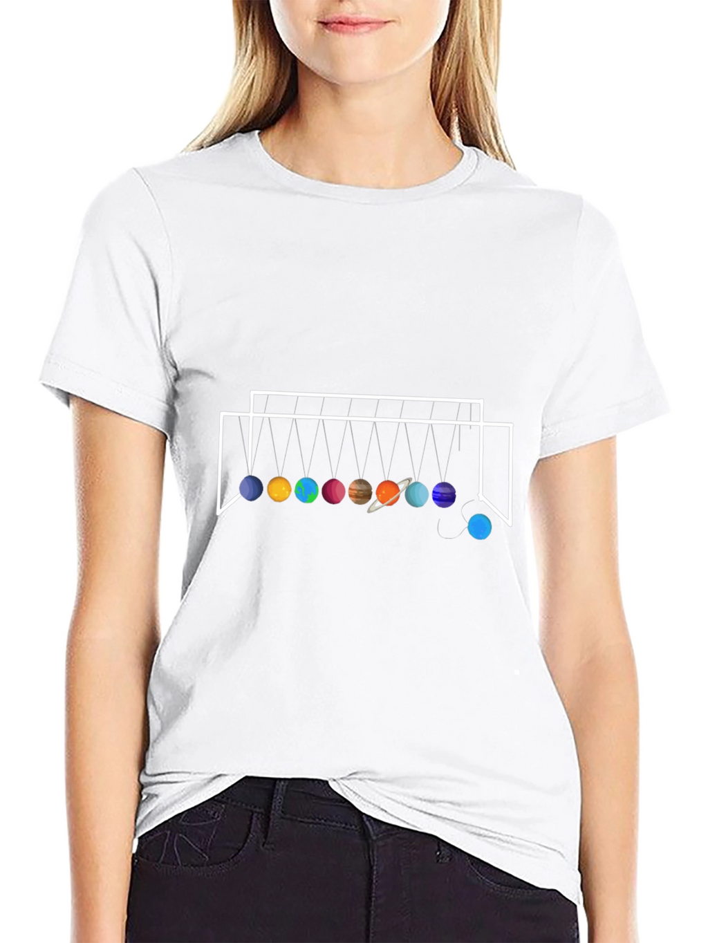 Planetary Newtons Cradle Black T-Shirt