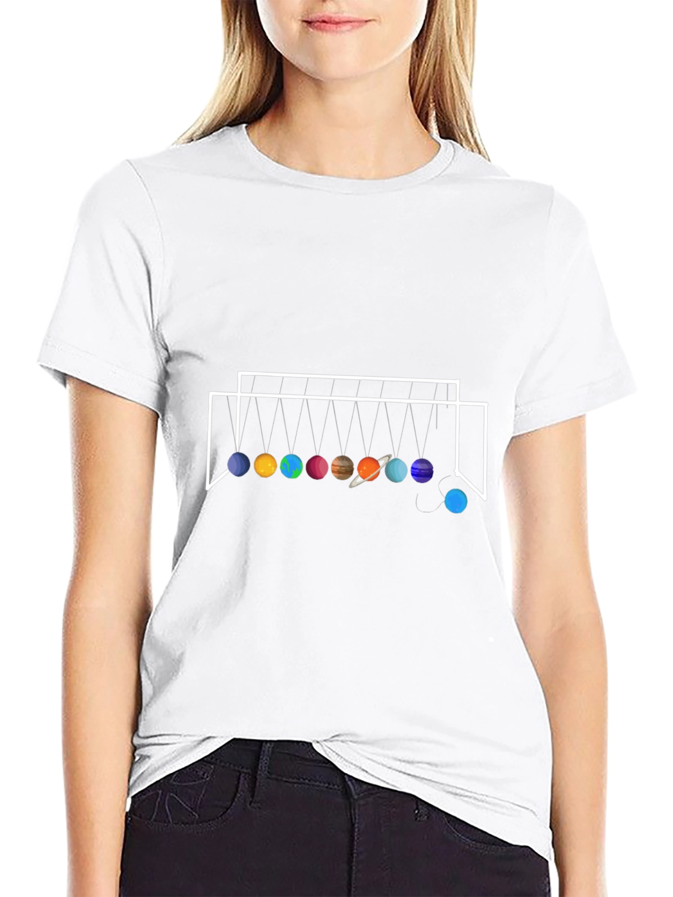 Planetary Newtons Cradle Black T-Shirt