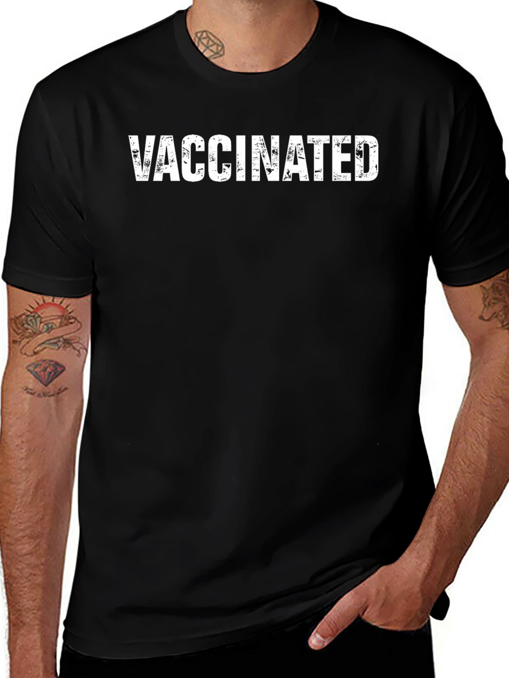 Vaccinated Distressed Graphic Tee