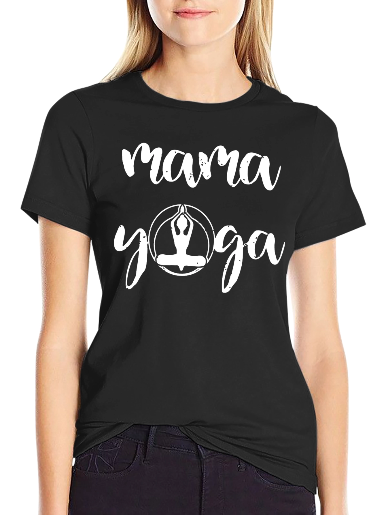 Mama Yoga Black Graphic Tee