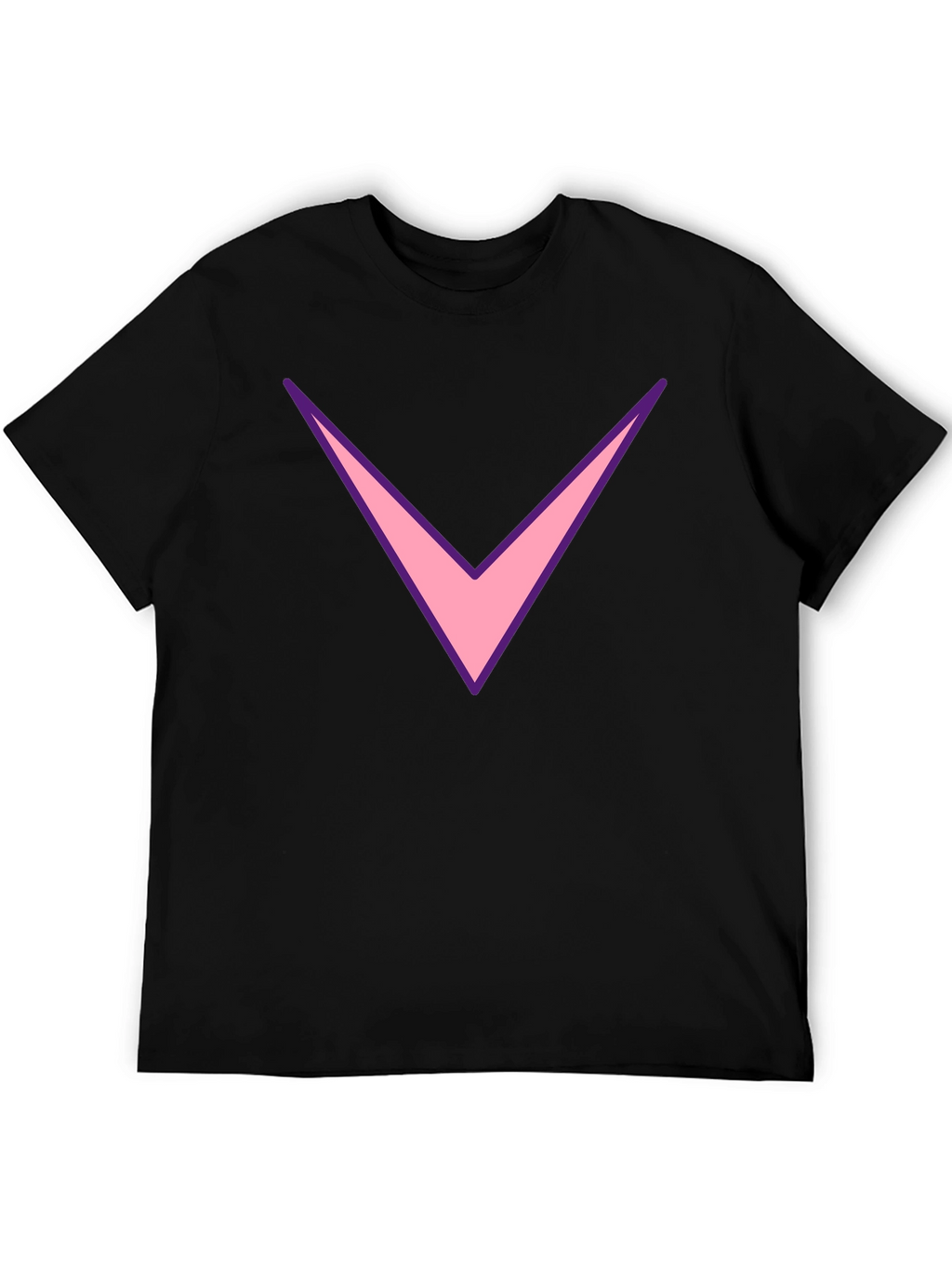 Mens Black T-Shirt with Pink Chevron Design