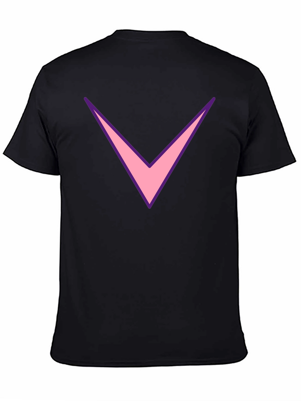 Mens Black T-Shirt with Pink Chevron Design