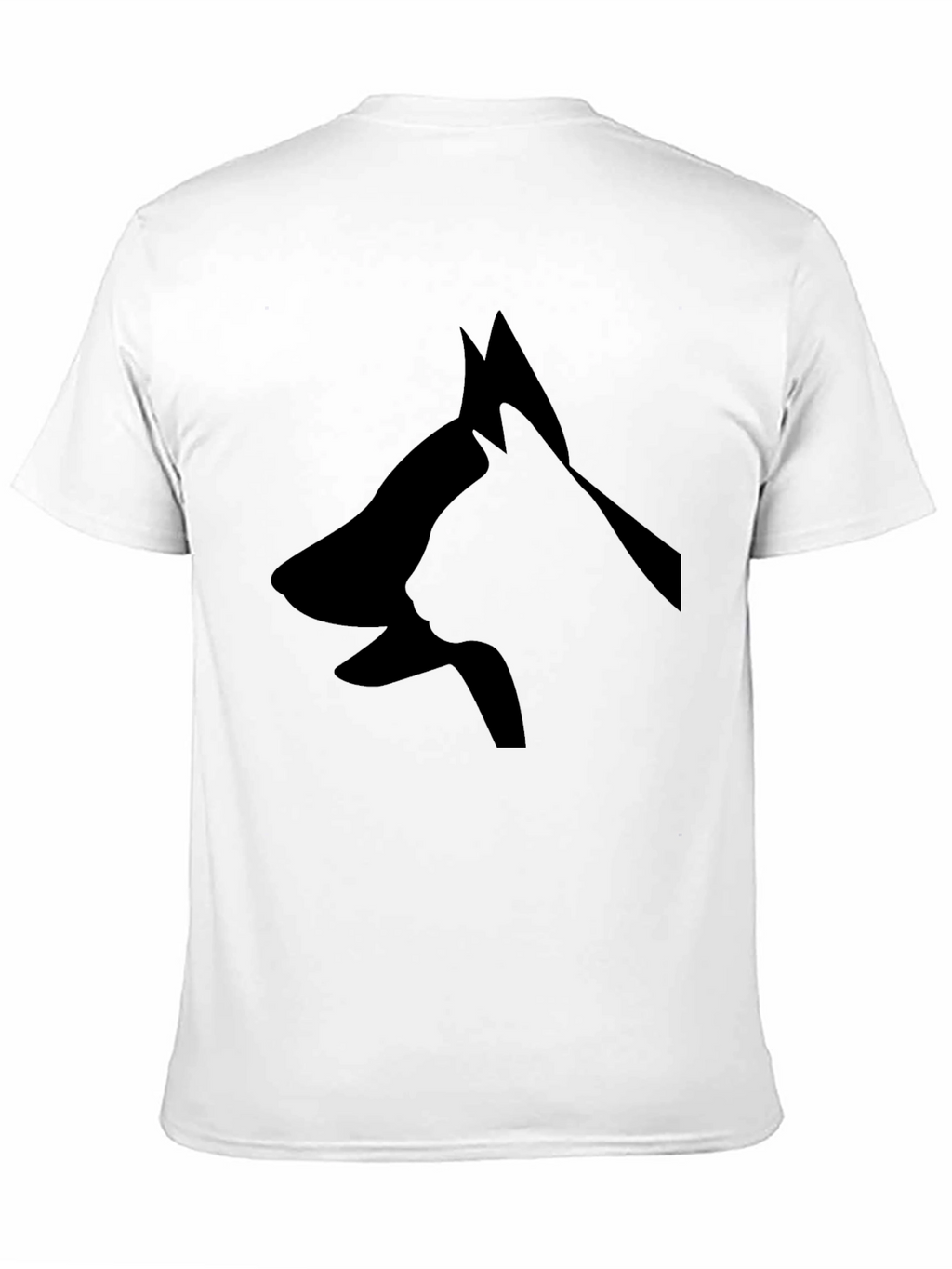Dog & Cat Silhouette Graphic Black T-Shirt