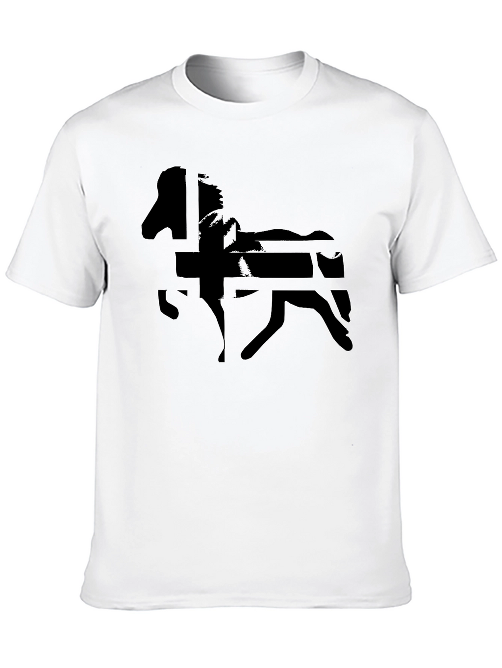 Black Horse Graphic Tee - Mens Casual Shirt