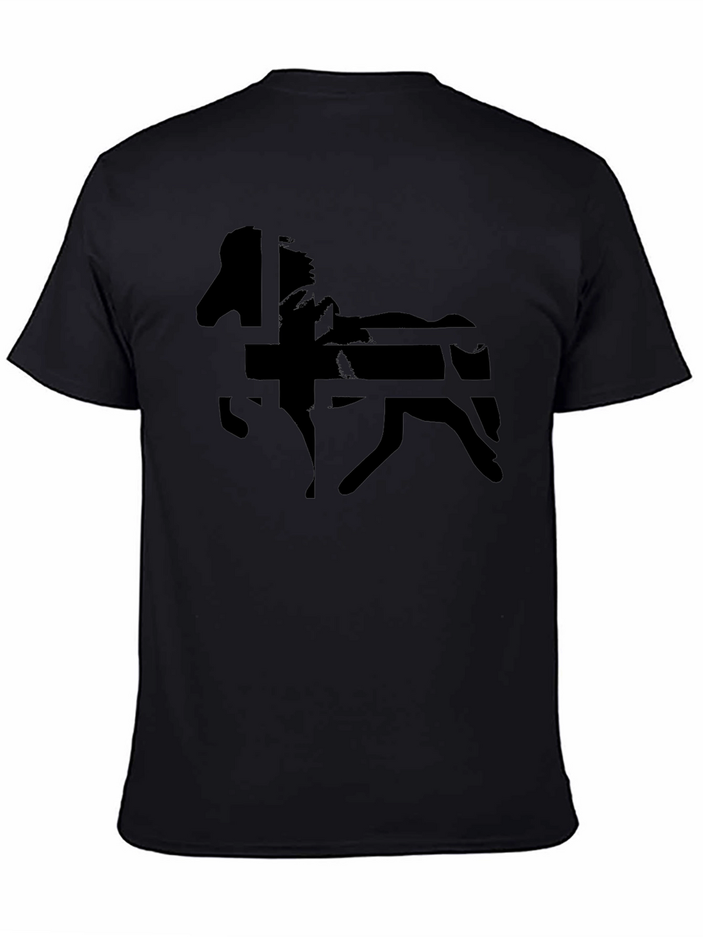 Black Horse Graphic Tee - Mens Casual Shirt