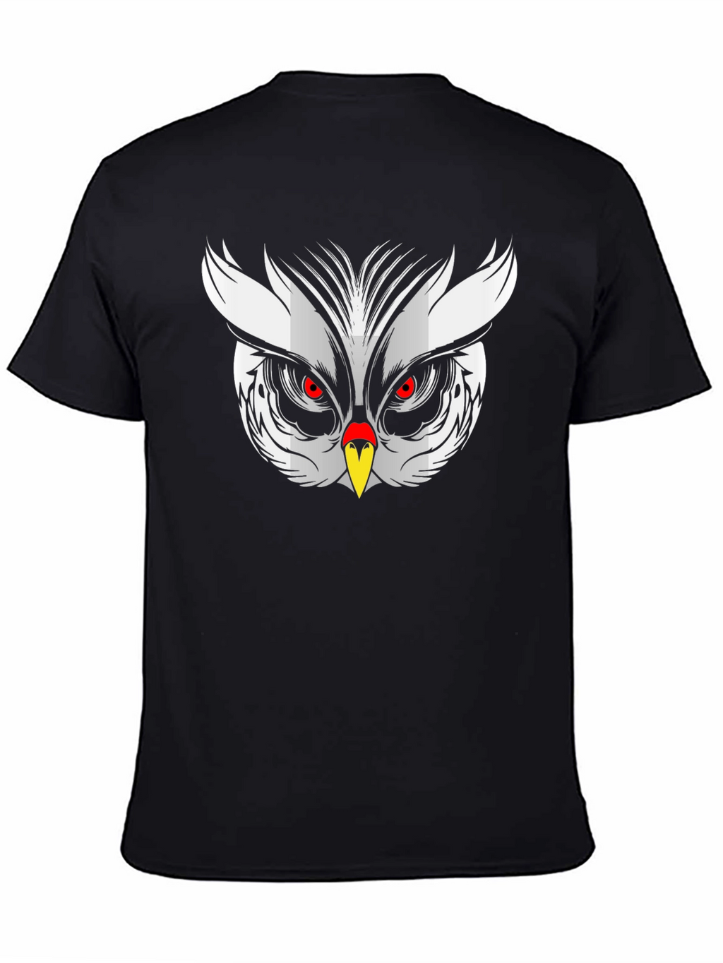 Owl Face Graphic Print Black T-Shirt