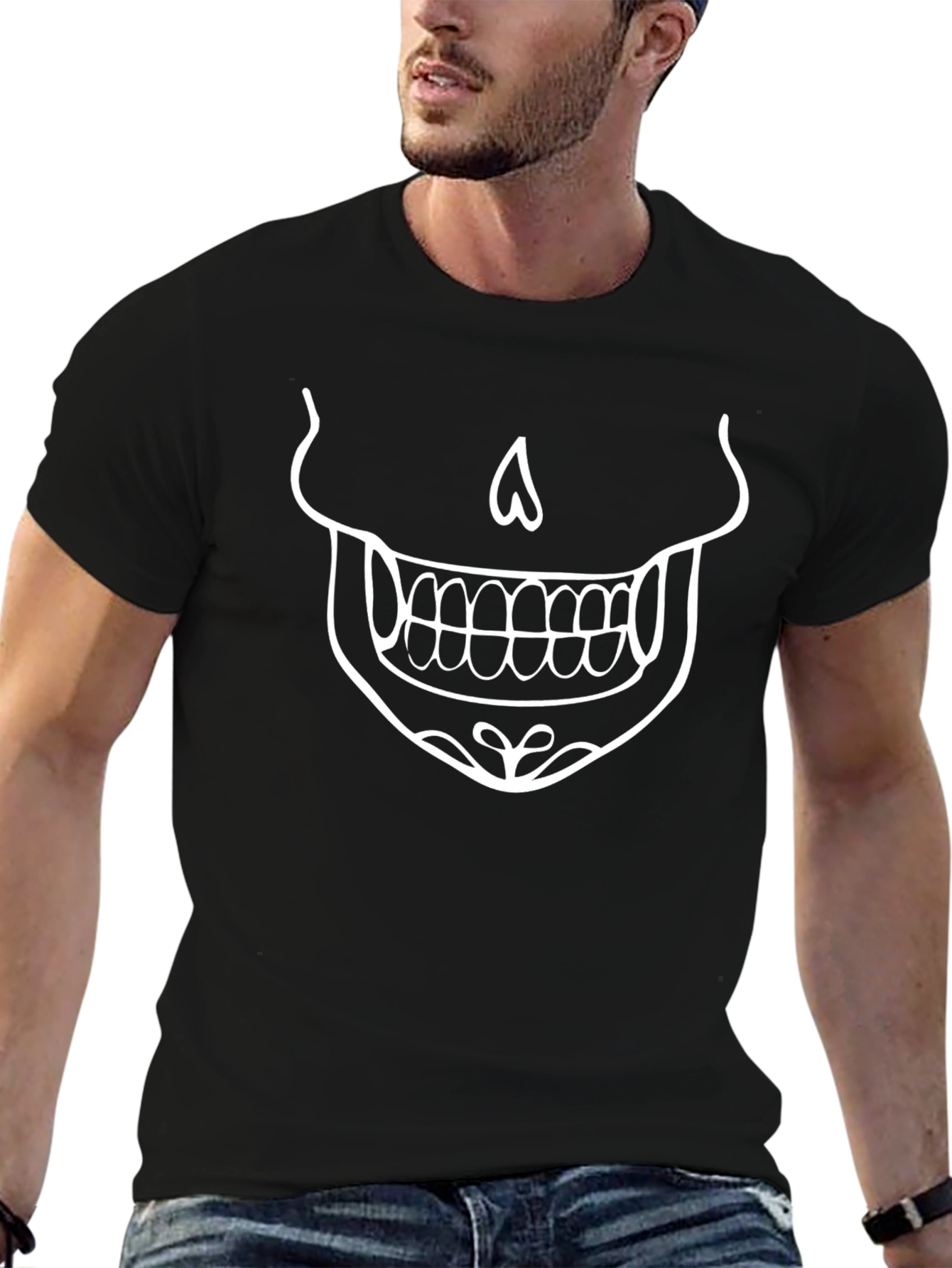 Skull Face Halloween Tee