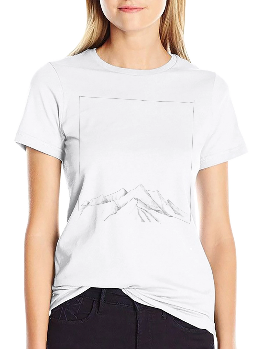 Mens Black Graphic Tee - Mountainscape Design