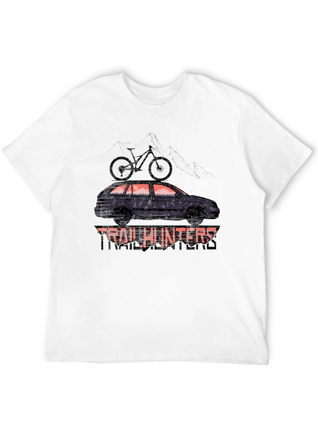 Trail Hunters Black T-Shirt - Car & Bike Design
