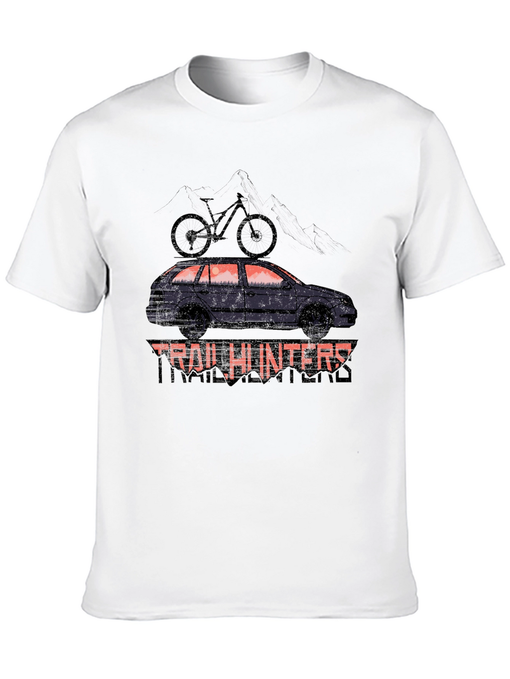 Trail Hunters Black T-Shirt - Car & Bike Design