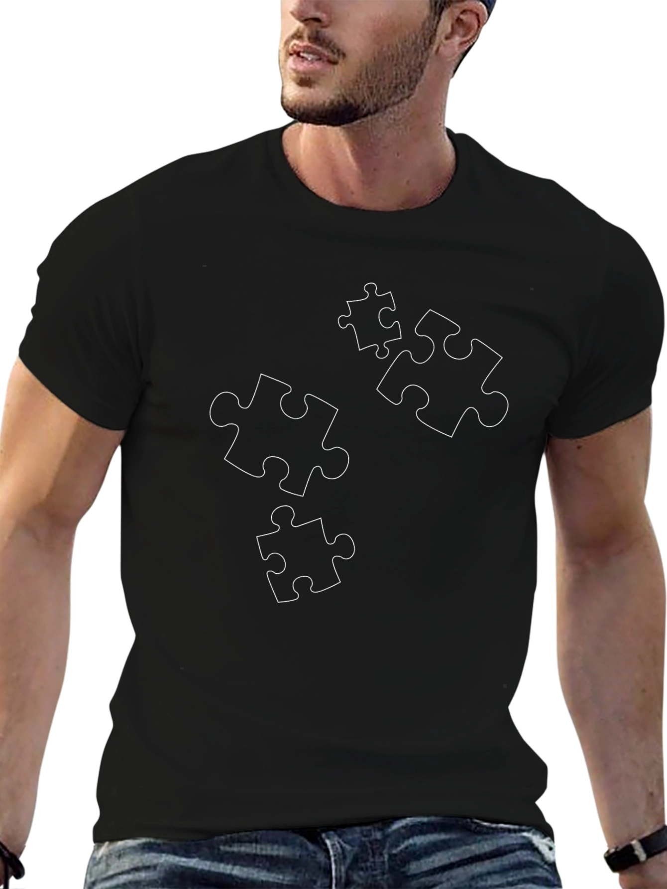 Puzzle Piece Tee - Black Graphic T-Shirt