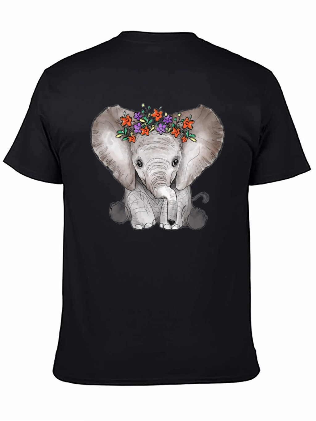 Elephant Floral Crown Graphic Tee