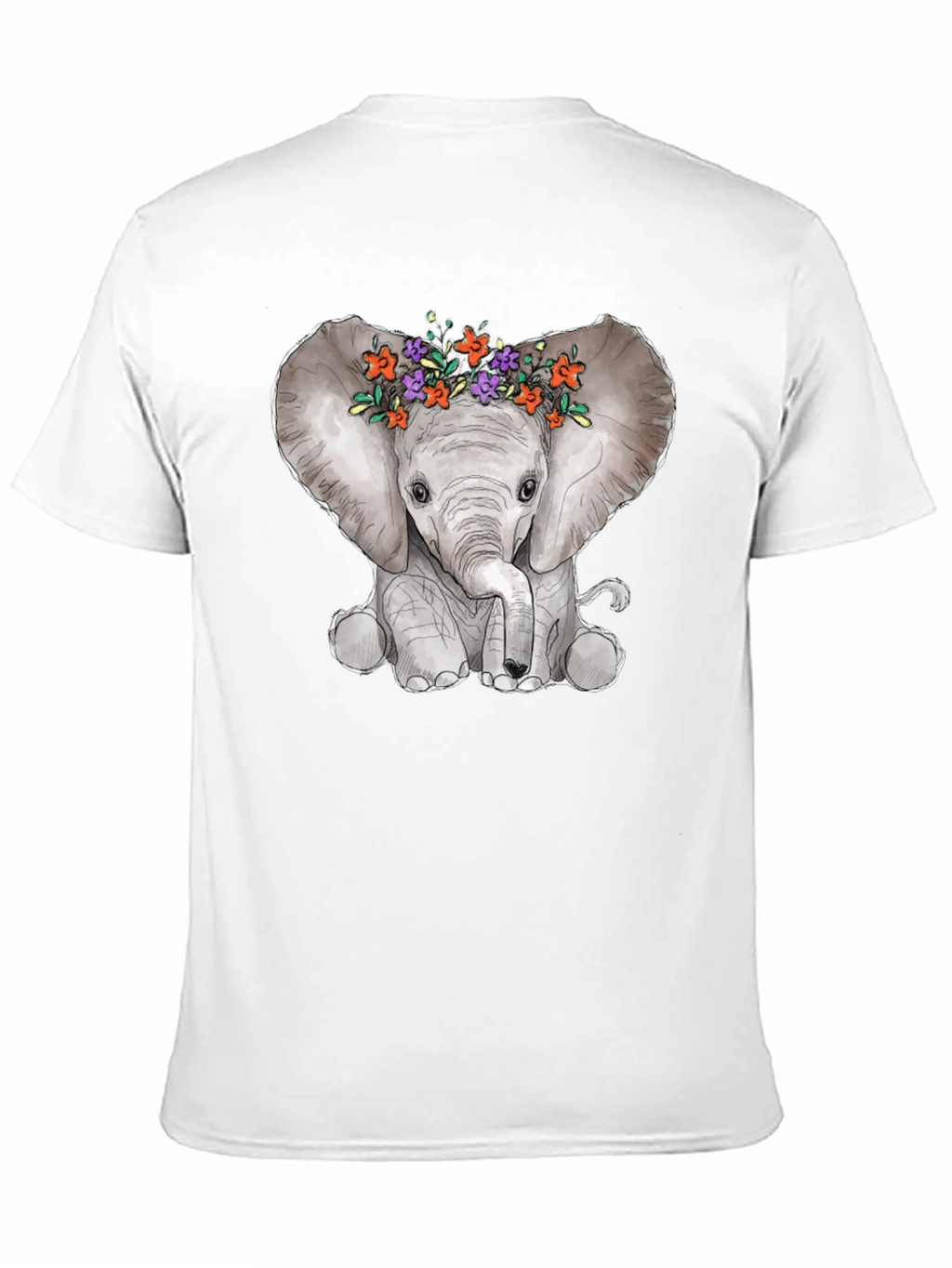 Elephant Floral Crown Graphic Tee