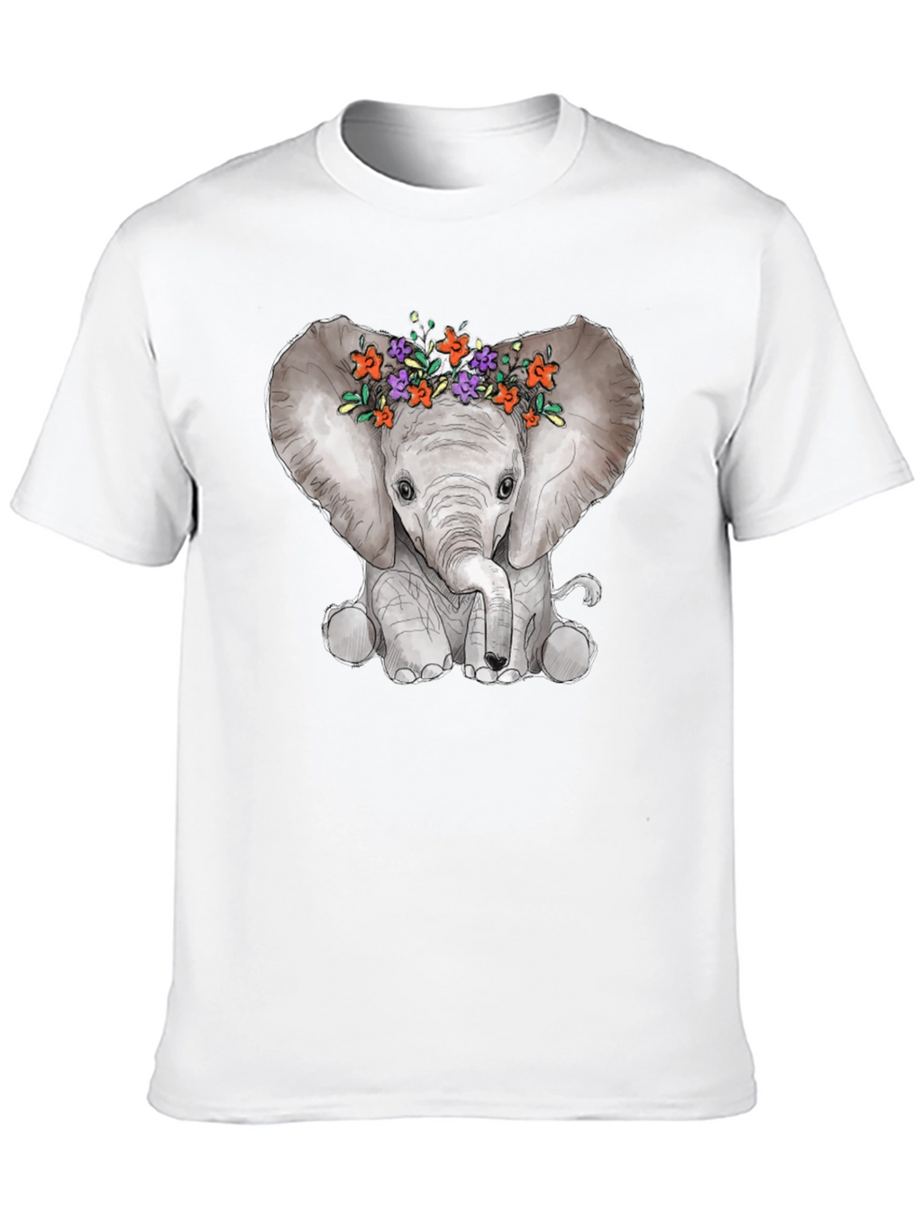 Elephant Floral Crown Graphic Tee