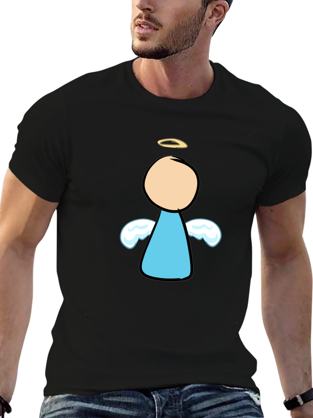 Angel Graphic Black T-Shirt - Unisex
