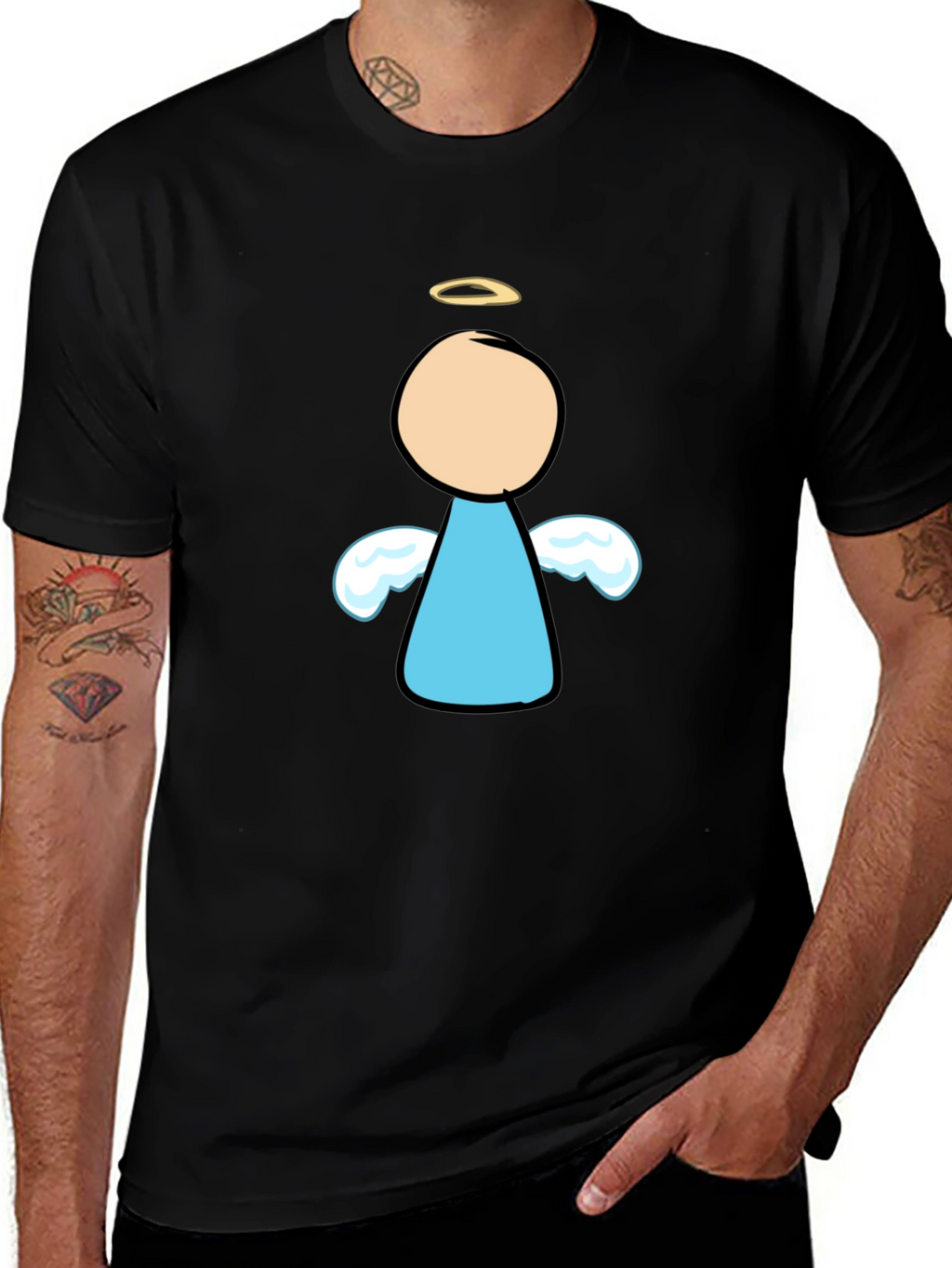 Angel Graphic Black T-Shirt - Unisex