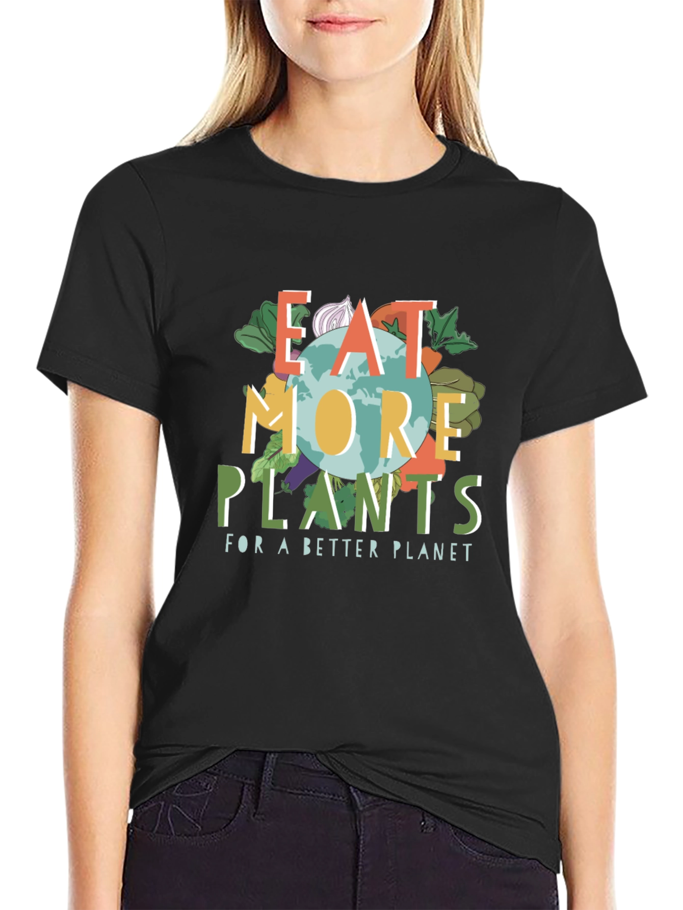 Eat More Plants T-Shirt - Vegan Friendly Earth Design