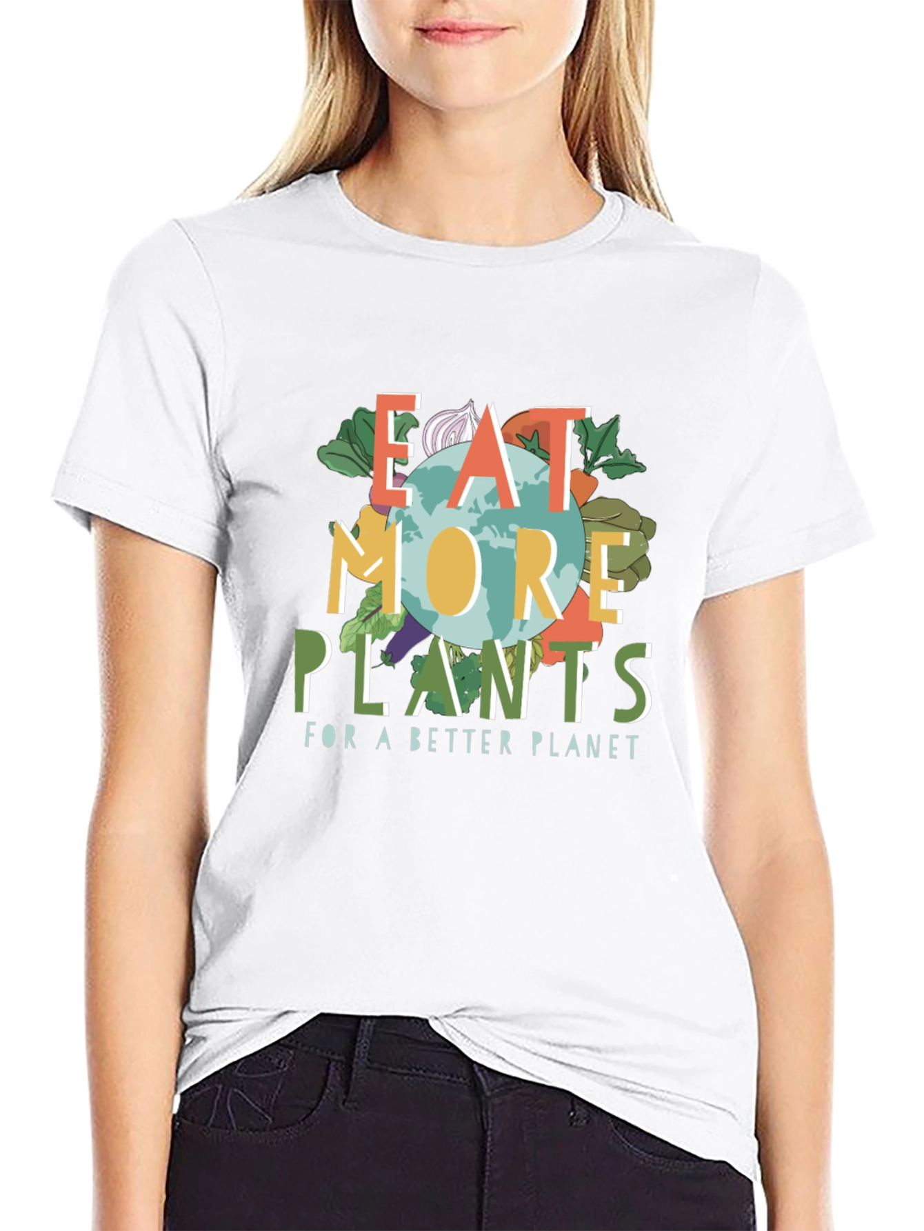 Eat More Plants T-Shirt - Vegan Friendly Earth Design
