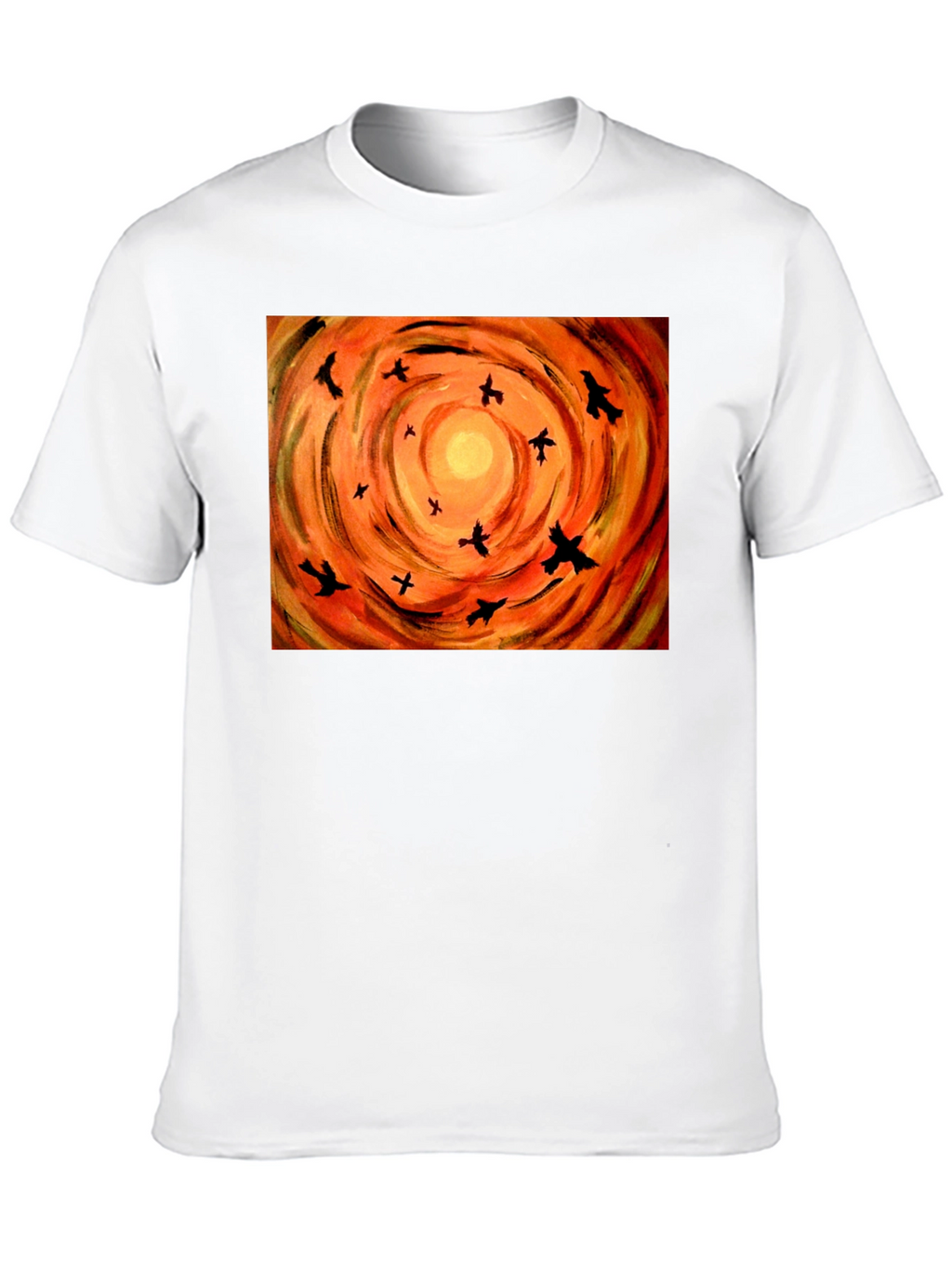 Orange Sky Birds Graphic Tee