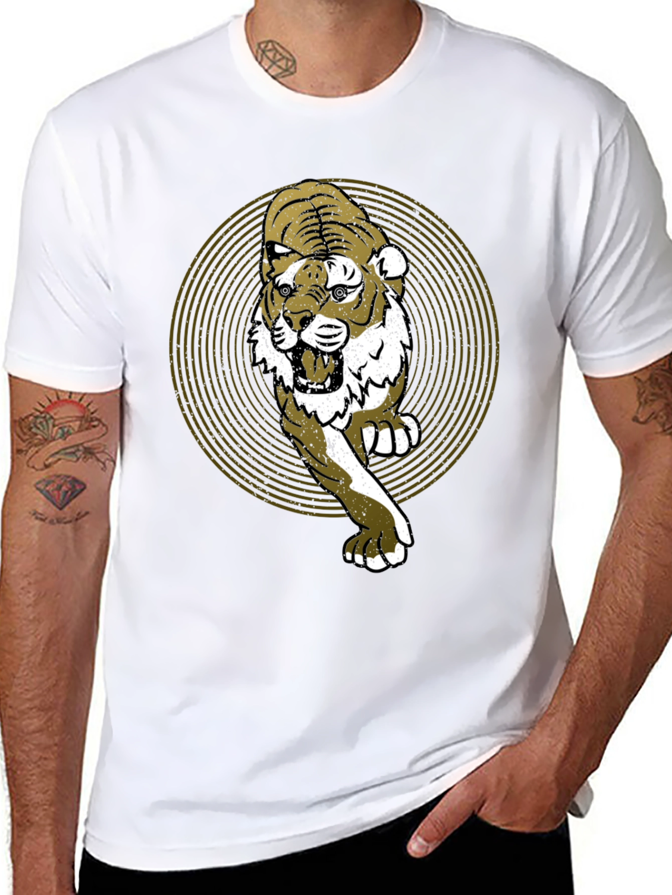 Tiger Graphic Print Black T-Shirt