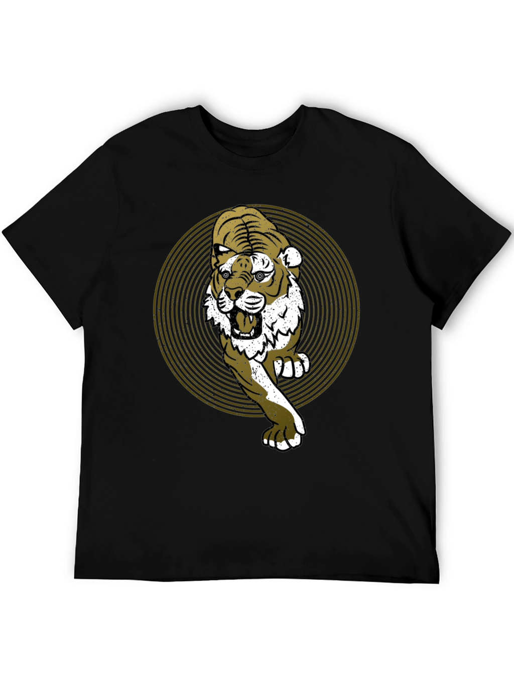 Tiger Graphic Print Black T-Shirt