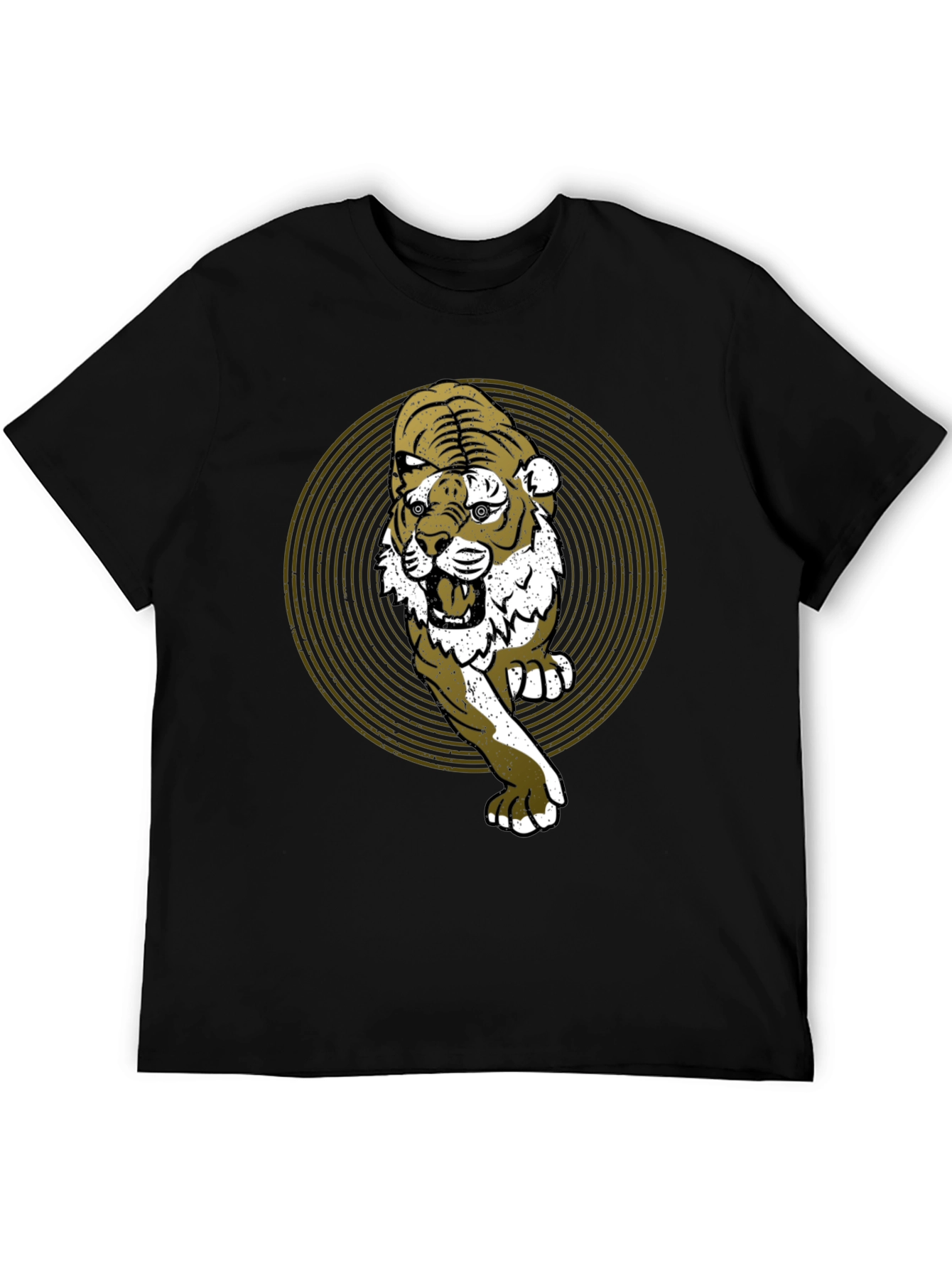 Tiger Graphic Print Black T-Shirt