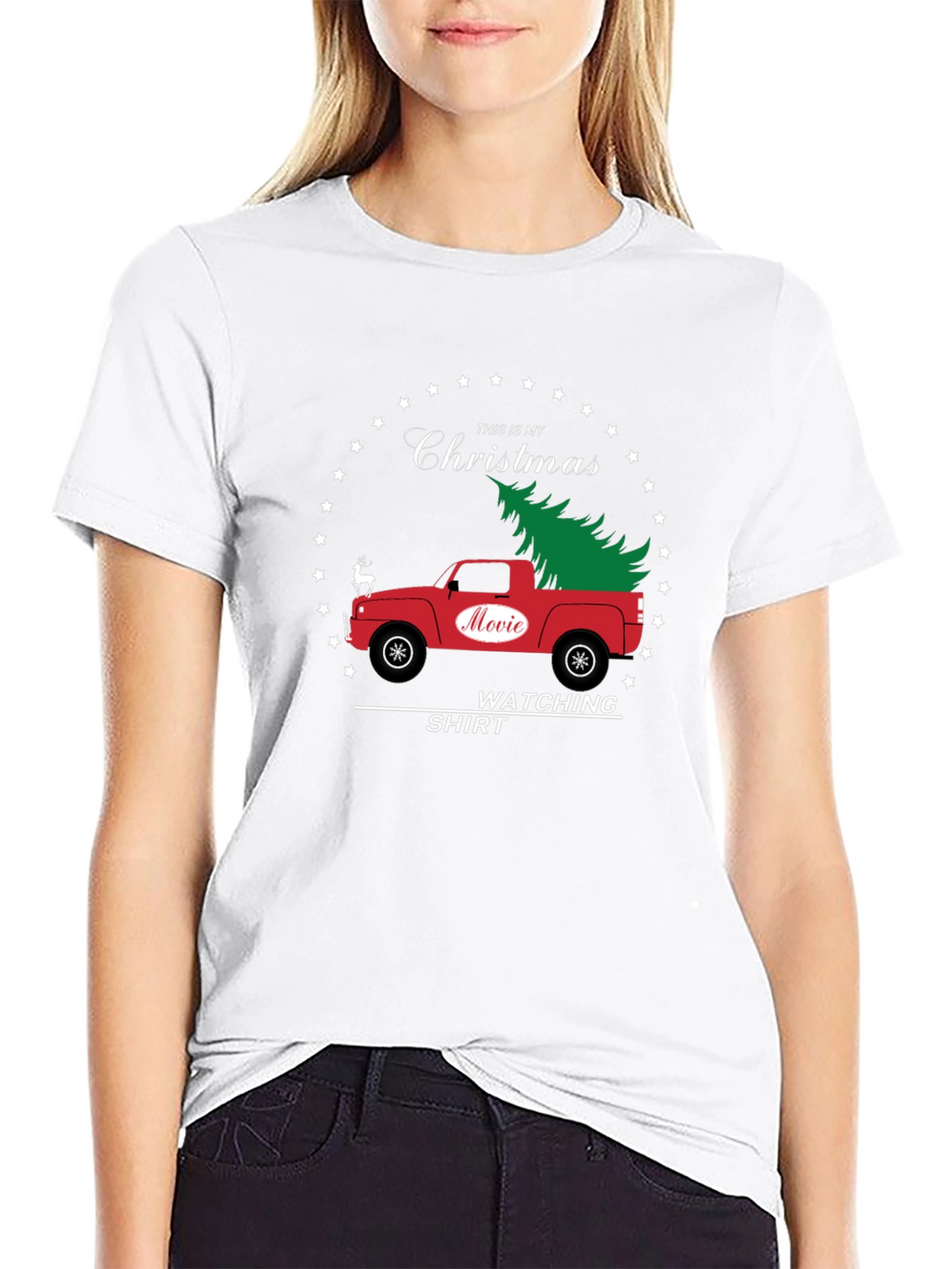 Christmas Movie Watching Shirt - Red Truck Holiday Tee