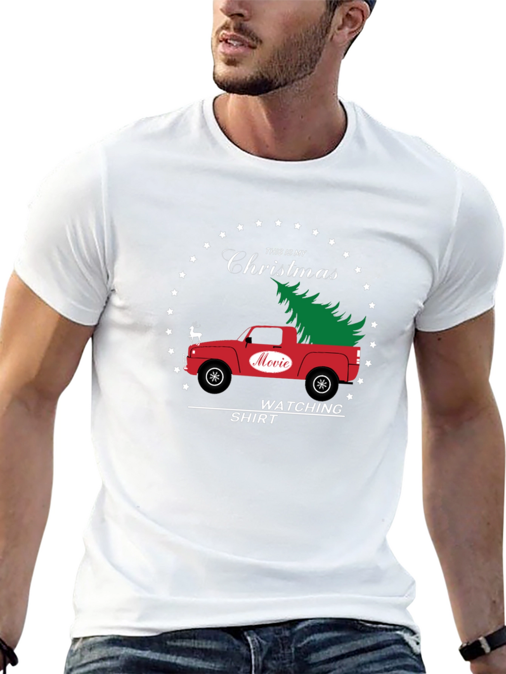 Christmas Movie Watching Shirt - Red Truck Holiday Tee