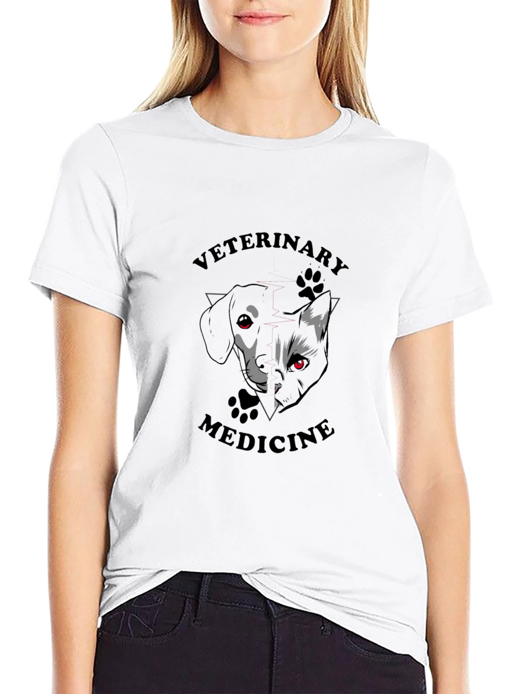 Veterinary Medicine T-Shirt - Dog & Cat Design