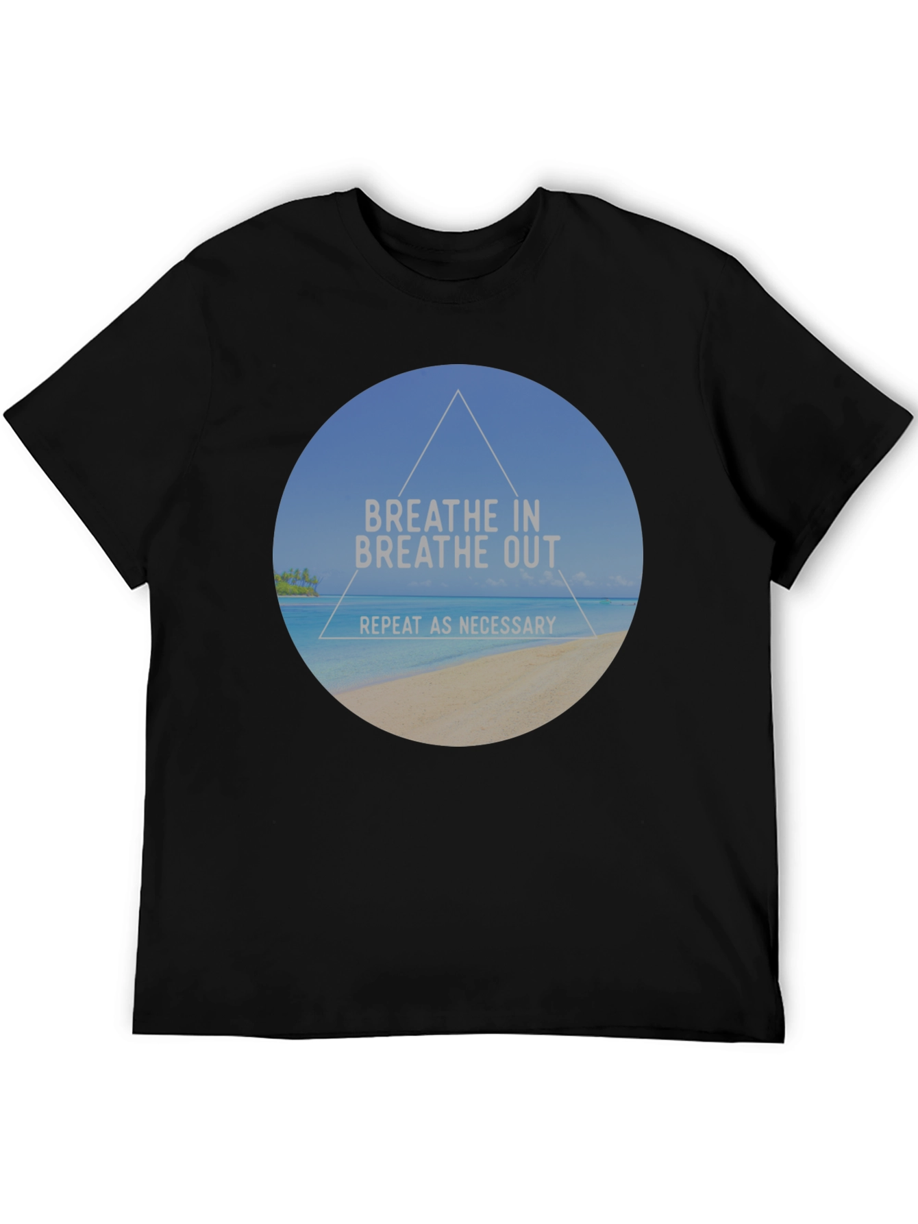 Breathe In Breathe Out Graphic T-Shirt - Relaxing Beach Design