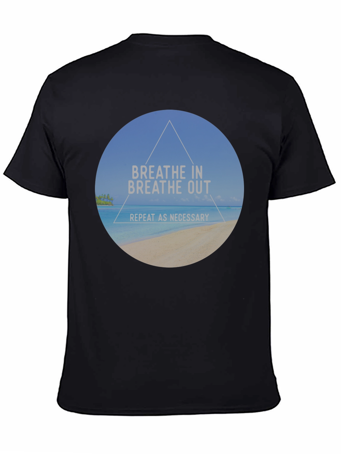 Breathe In Breathe Out Graphic T-Shirt - Relaxing Beach Design