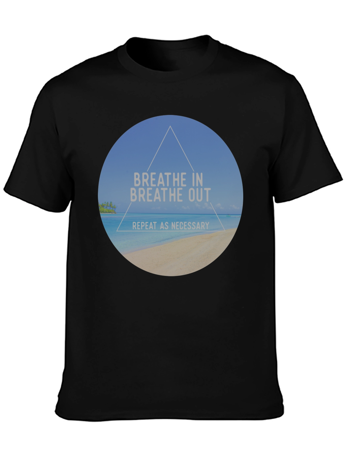 Breathe In Breathe Out Graphic T-Shirt - Relaxing Beach Design