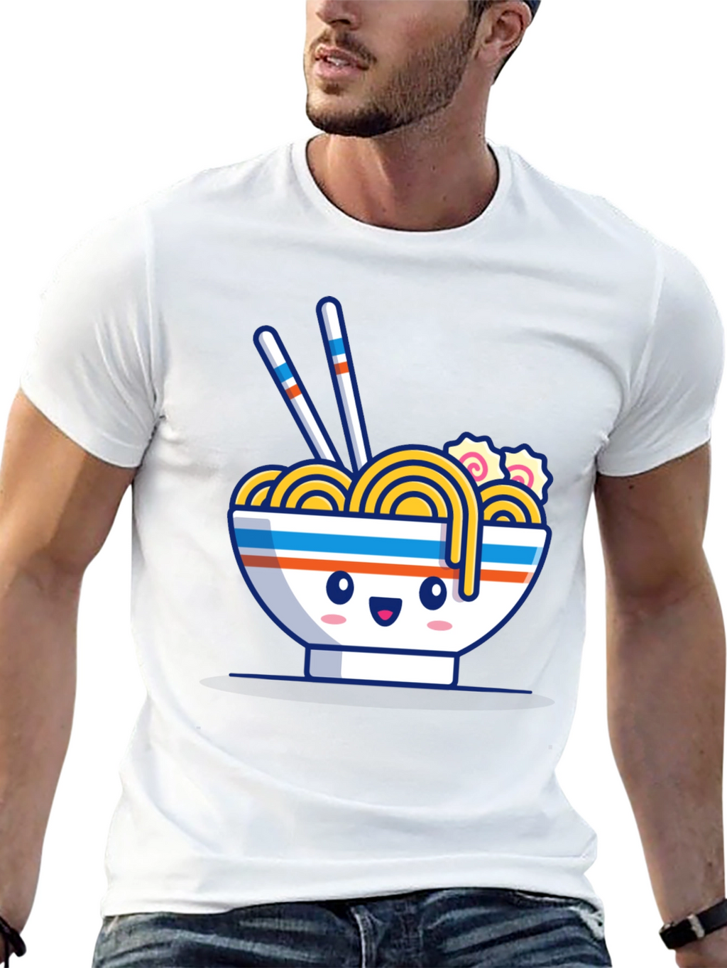 Kawaii Ramen Bowl Black T-Shirt