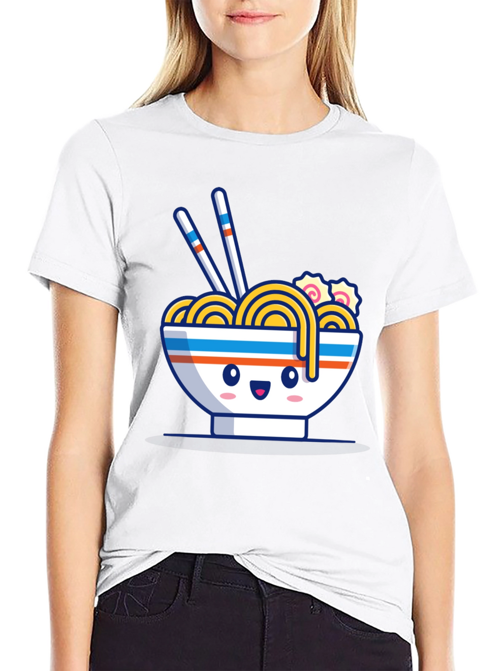 Kawaii Ramen Bowl Black T-Shirt