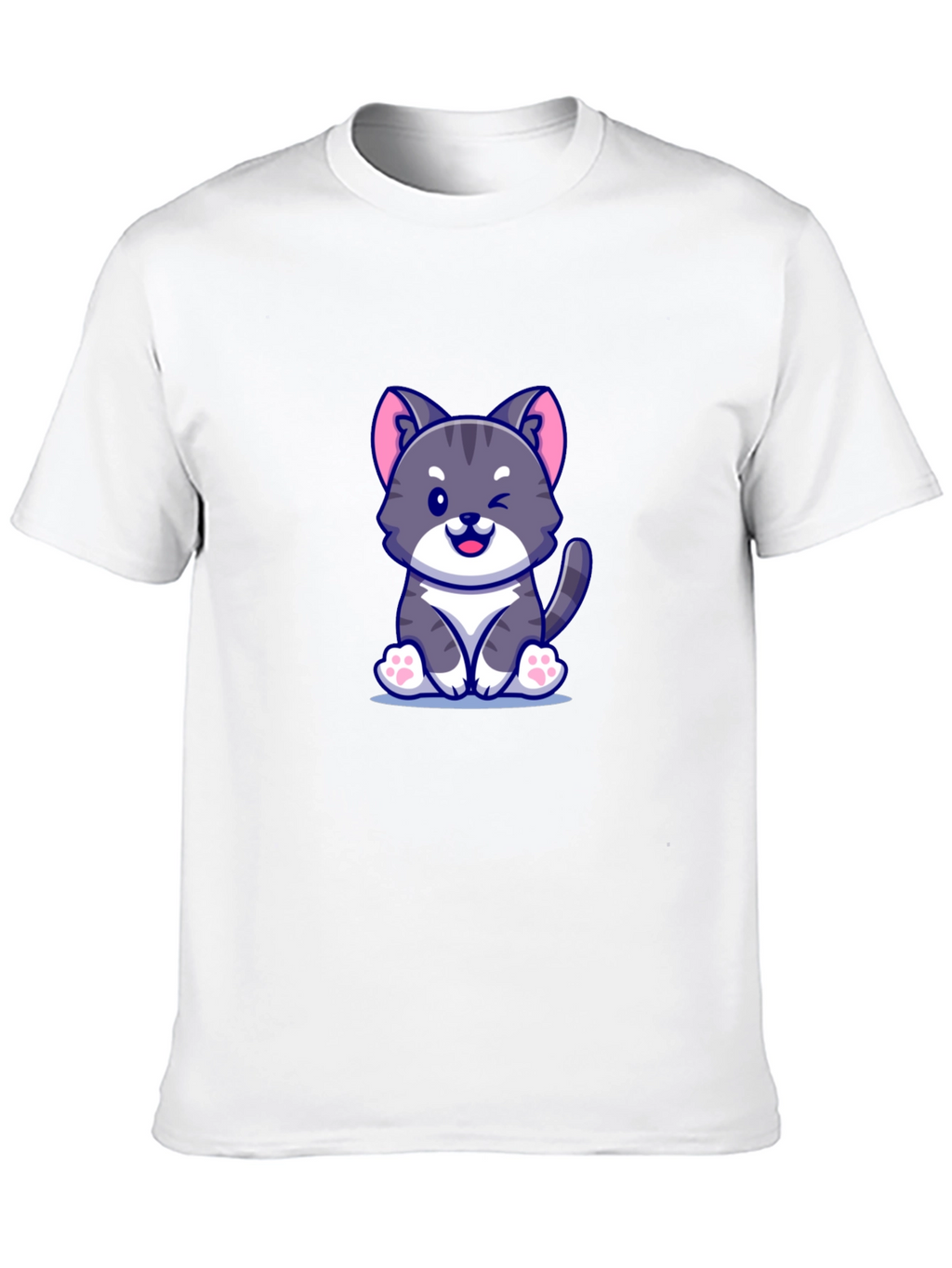 Cute Cartoon Cat Graphic T-Shirt