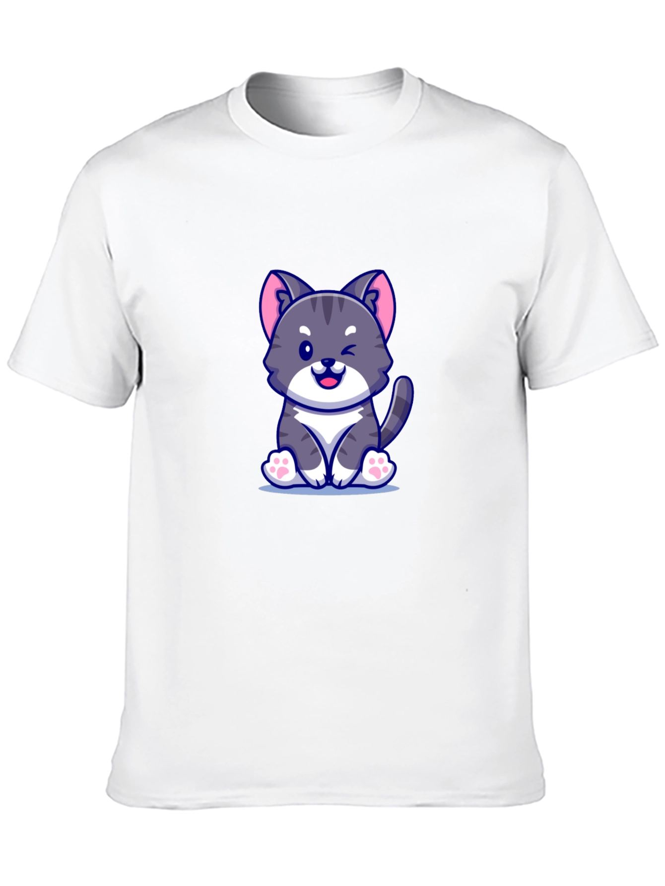 Cute Cartoon Cat Graphic T-Shirt