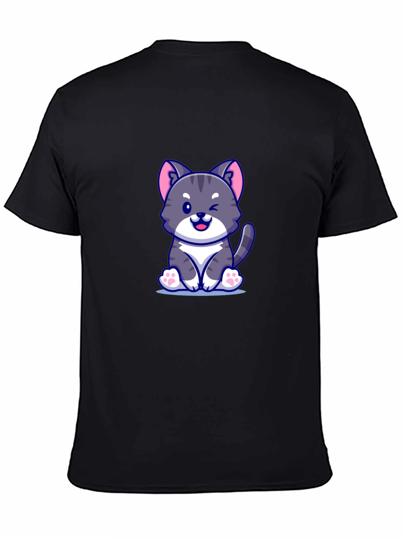 Cute Cartoon Cat Graphic T-Shirt