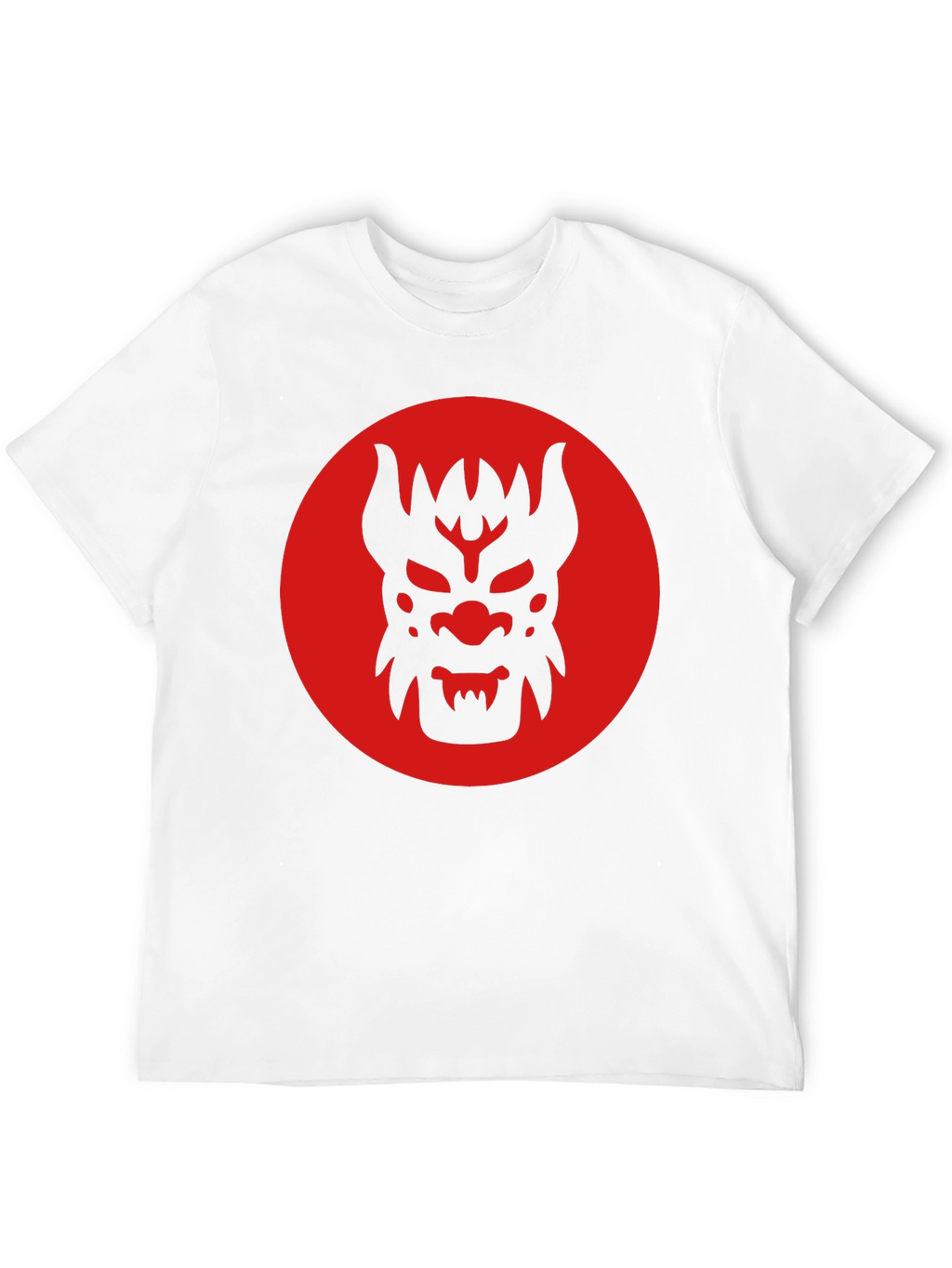 Black T-Shirt with Red Oni Mask Design