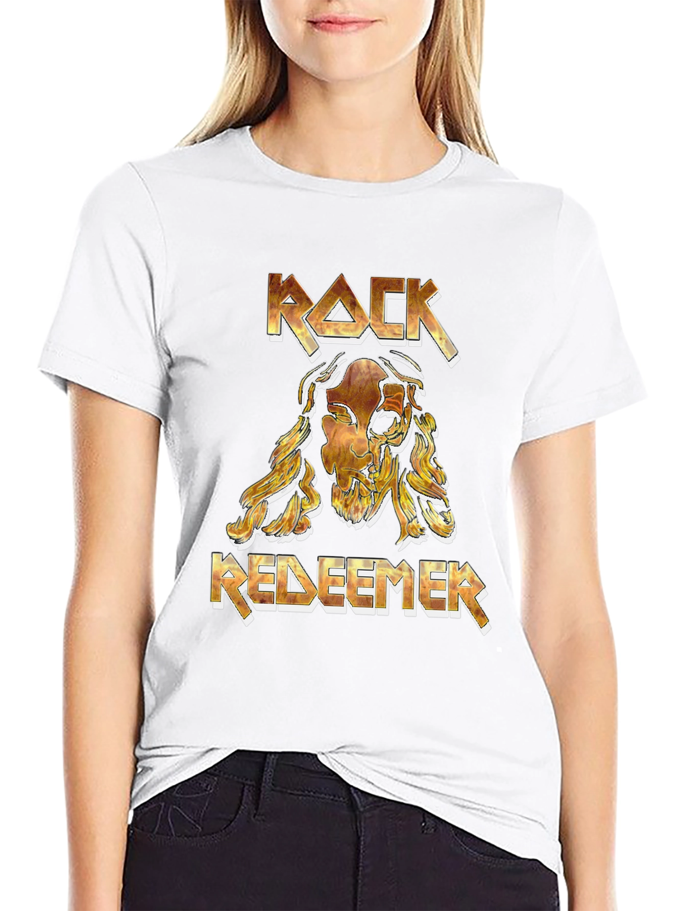 Rock Redeemer Graphic T-Shirt - Bold Religious Tee