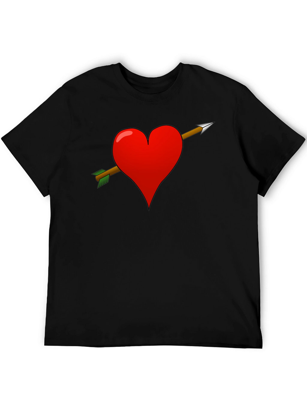 Heart Arrow Graphic T-Shirt - Black Valentines Gift Idea
