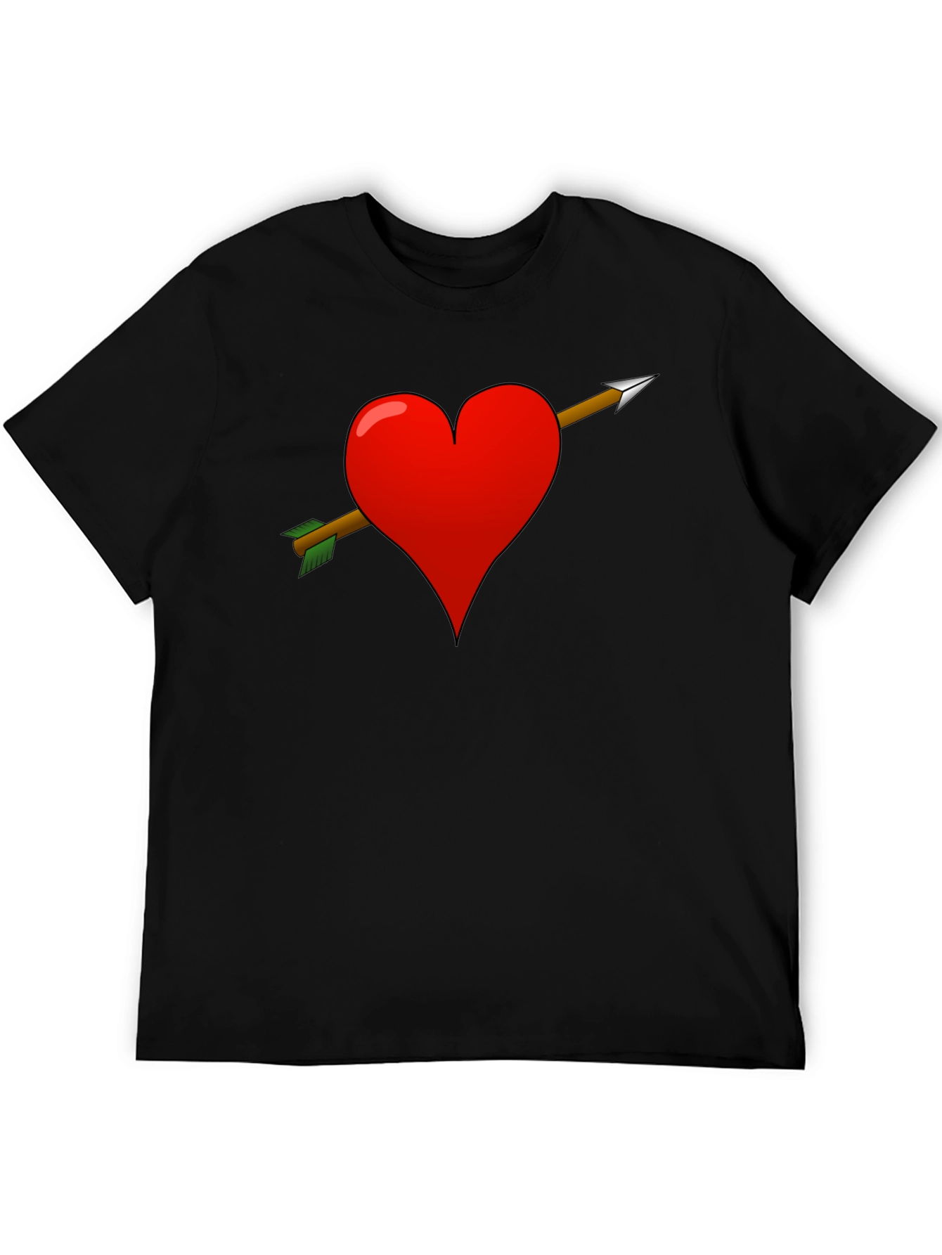 Heart Arrow Graphic T-Shirt - Black Valentines Gift Idea