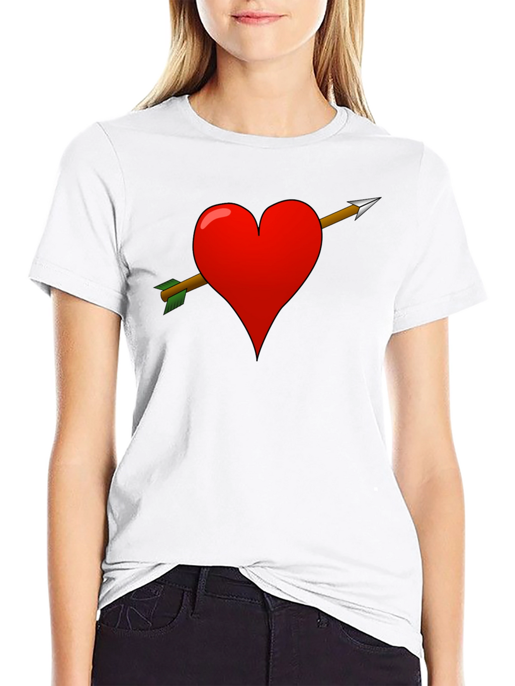 Heart Arrow Graphic T-Shirt - Black Valentines Gift Idea