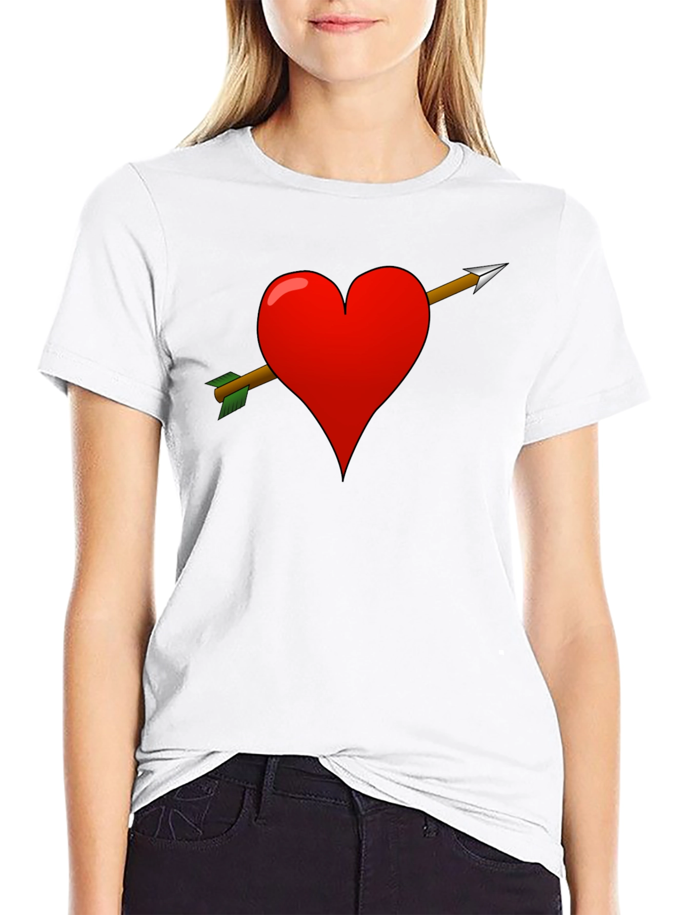 Heart Arrow Graphic T-Shirt - Black Valentines Gift Idea