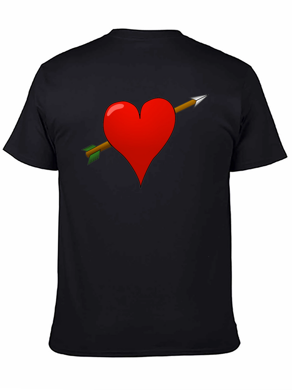 Heart Arrow Graphic T-Shirt - Black Valentines Gift Idea