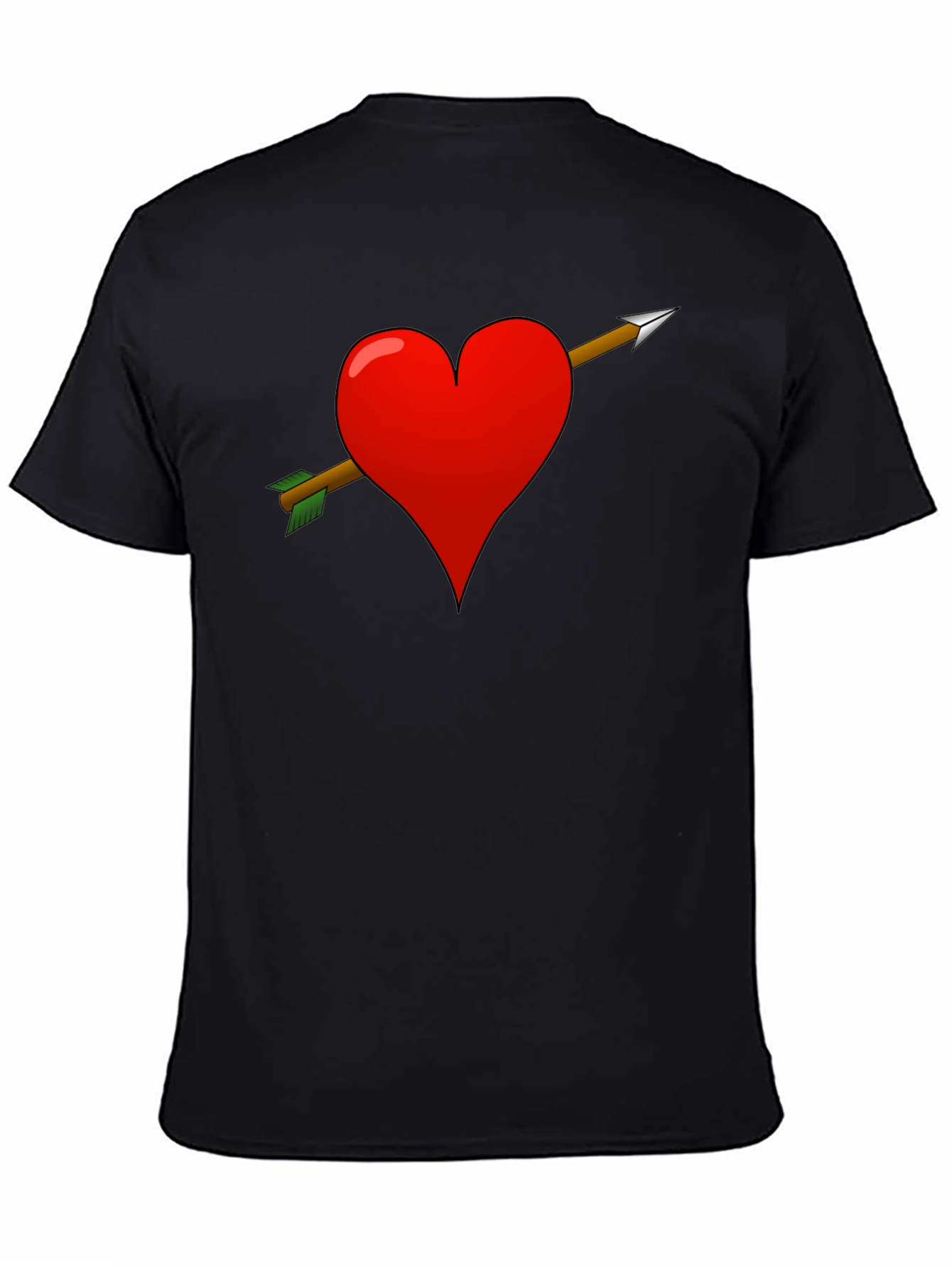 Heart Arrow Graphic T-Shirt - Black Valentines Gift Idea