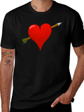 Heart Arrow Graphic T-Shirt - Black Valentines Gift Idea