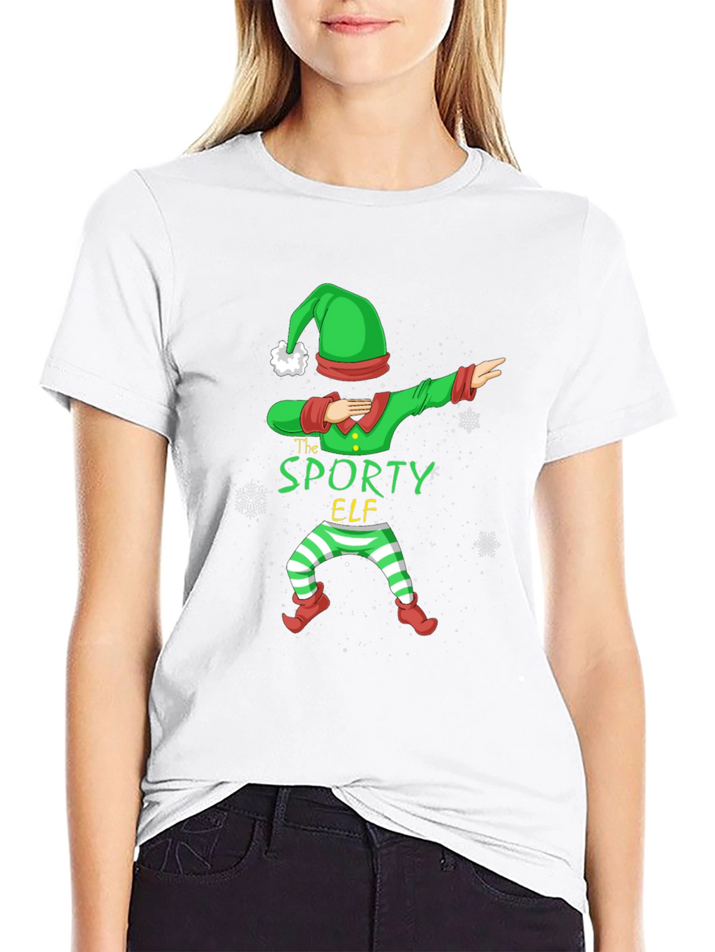 Sporty Elf Dabbing Christmas T-Shirt
