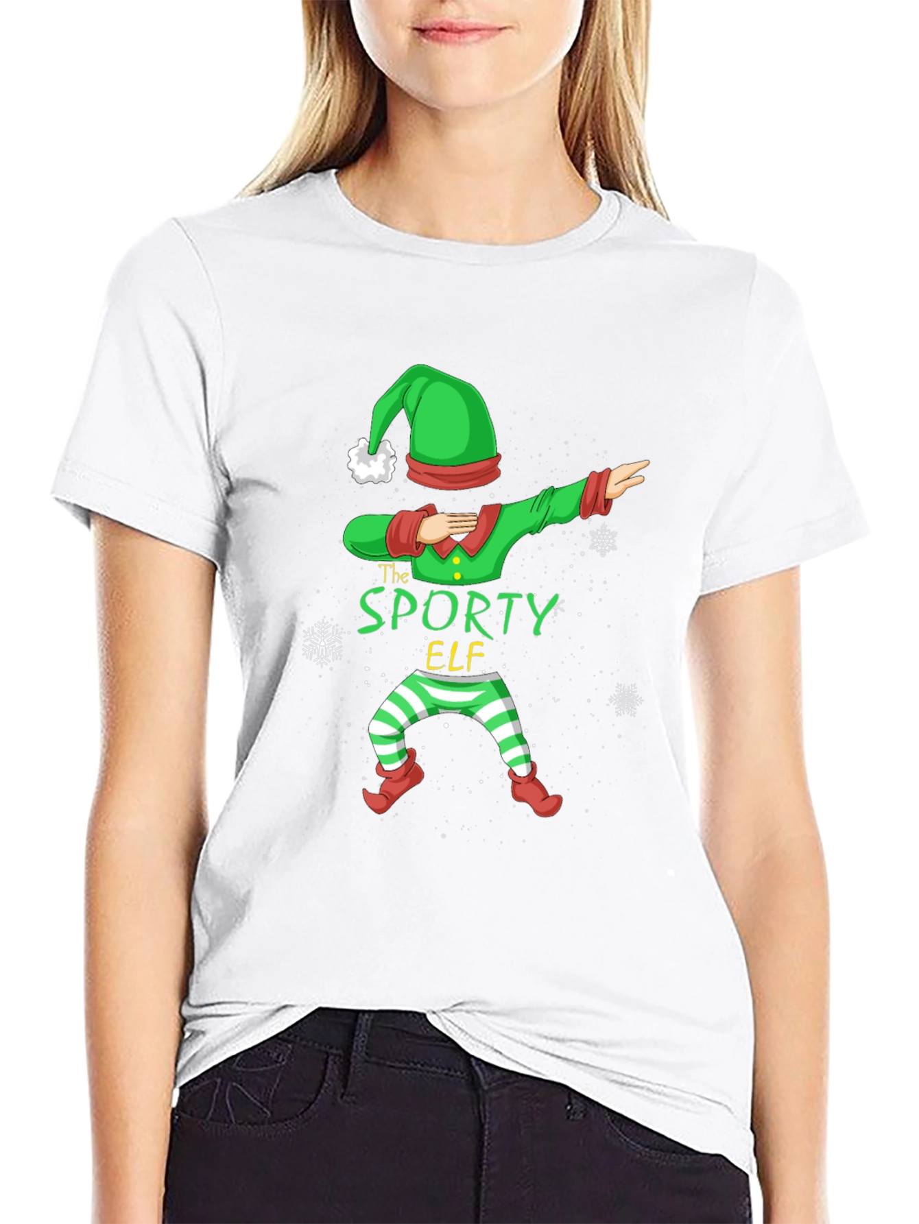 Sporty Elf Dabbing Christmas T-Shirt