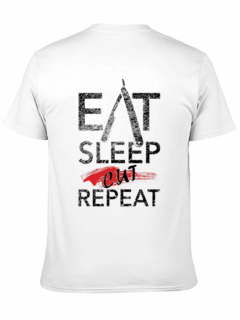 Eat Sleep Cut Repeat Black T-Shirt